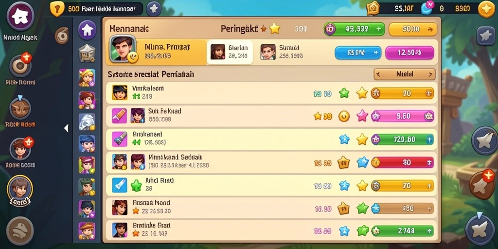 Screenshot menampilkan leaderboard pemain, menambah rasa kompetisi.
