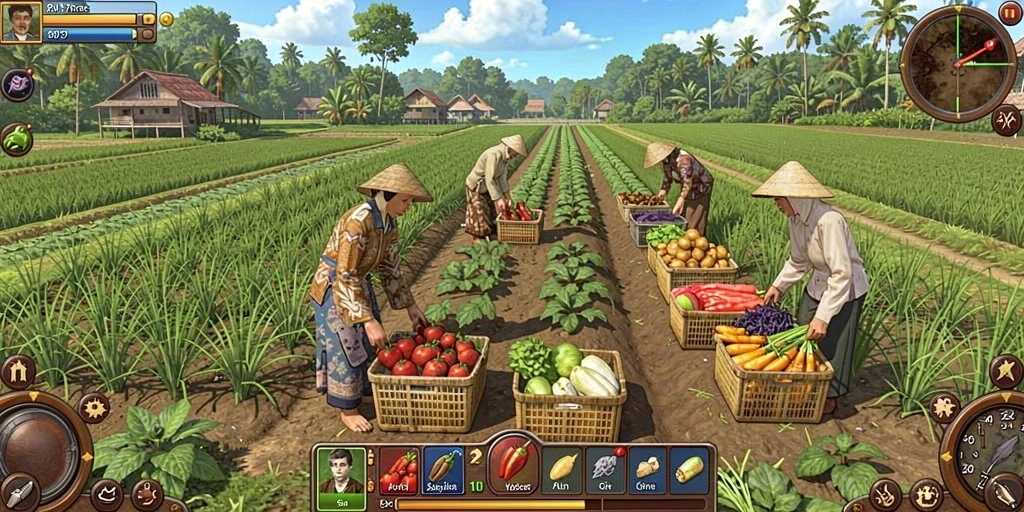 Gambaran interaksi antar karakter dalam game C0077.